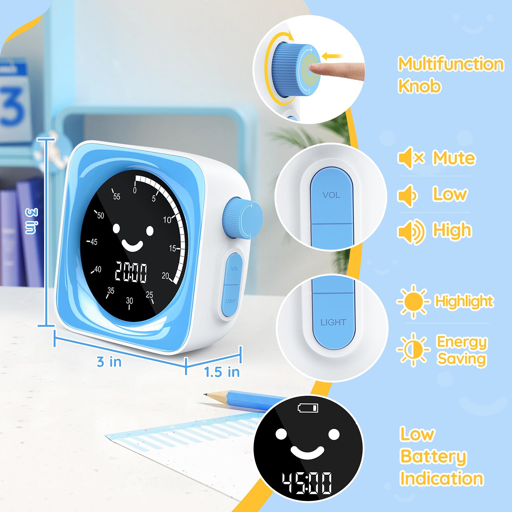 HAUKINIX kids timer with colorful interface supports classroom task management.
