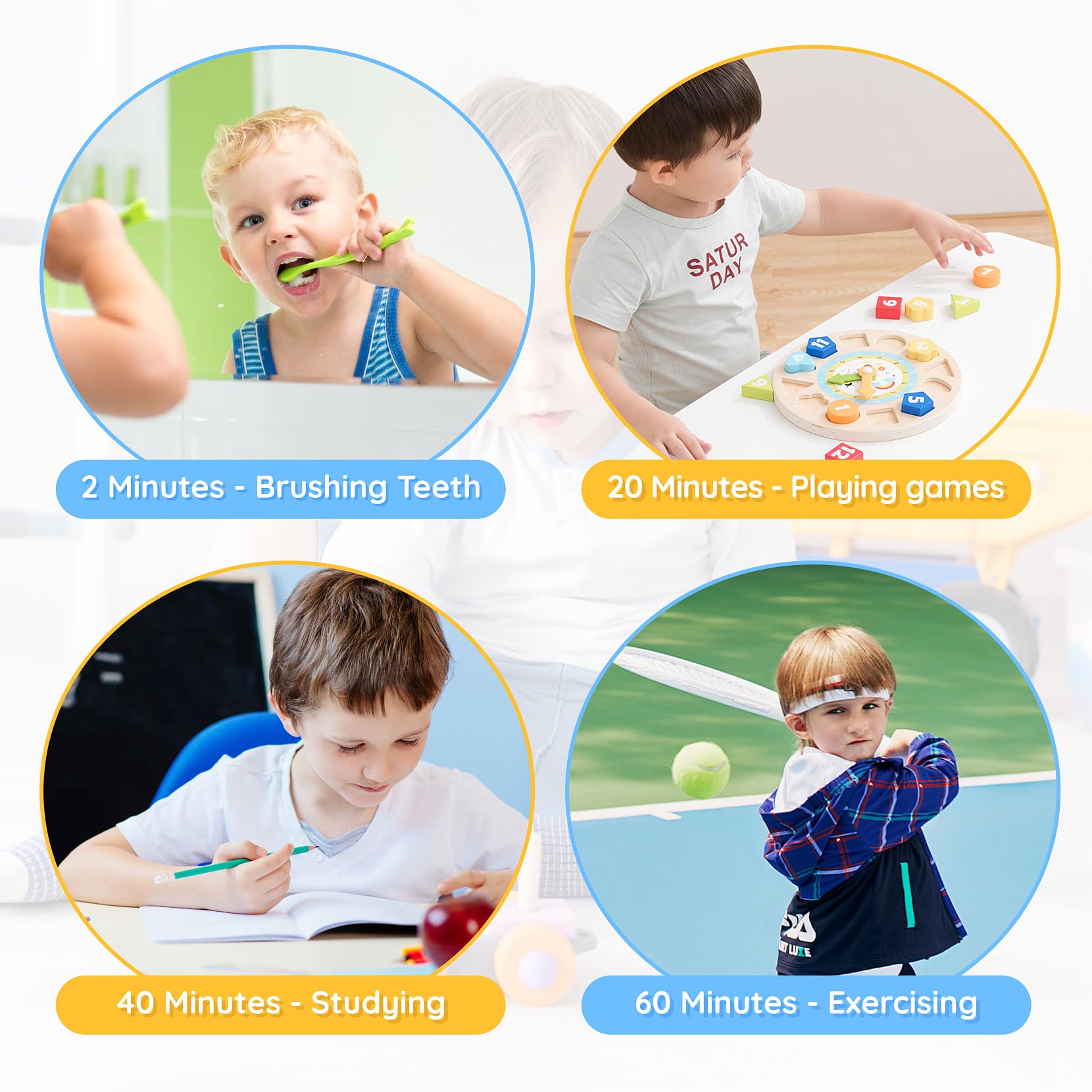 HAUKINIX timer's progress bar aids visible time awareness for kids.
