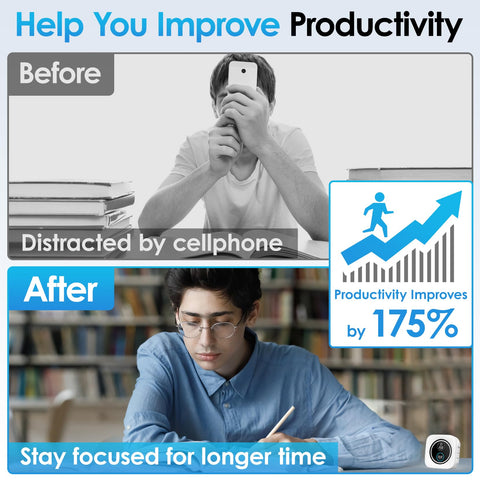 HAUKINIX visual countdown display showing remaining time for productive work