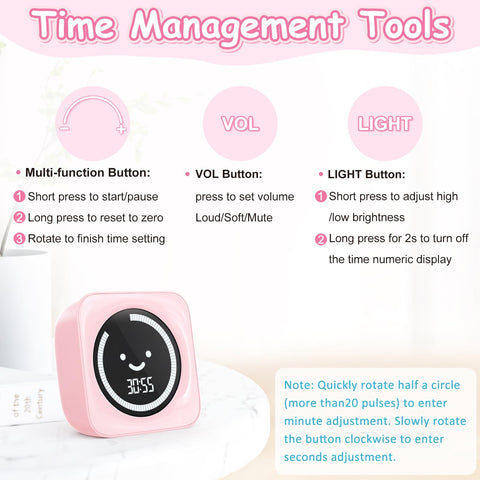 HAUKINIX Visual Timer for Kids muted option and adjustable volume controls.
