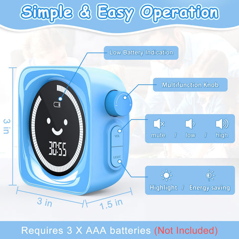 HAUKINIX timer with knob control makes time setting easy for kids.