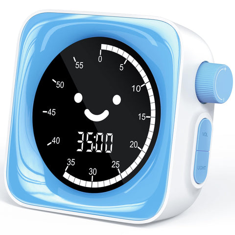 HAUKINIX visual timer with a smiley face helps kids track time during tasks.