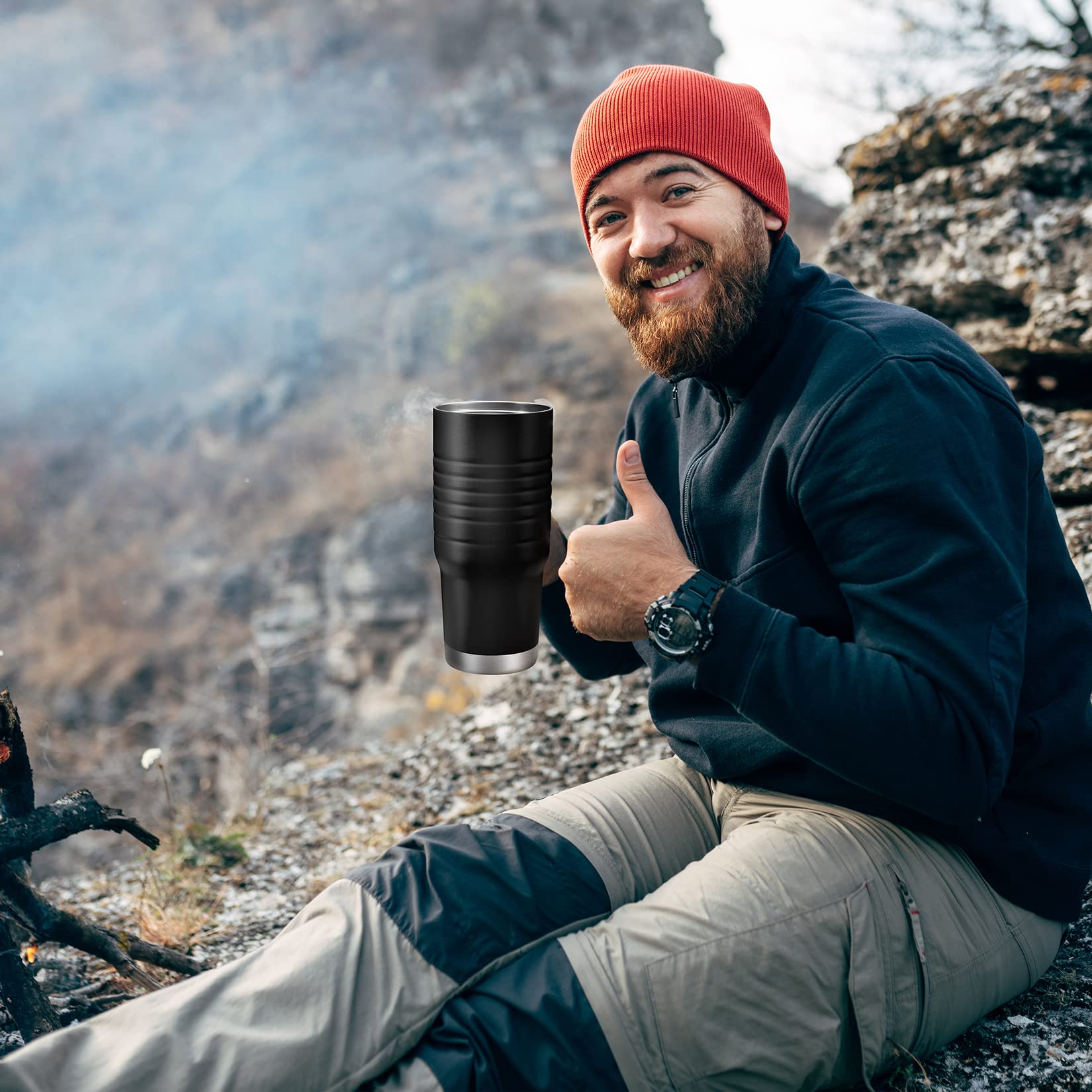 HAUSHOF travel mug in daily use scenarios like office and commute.