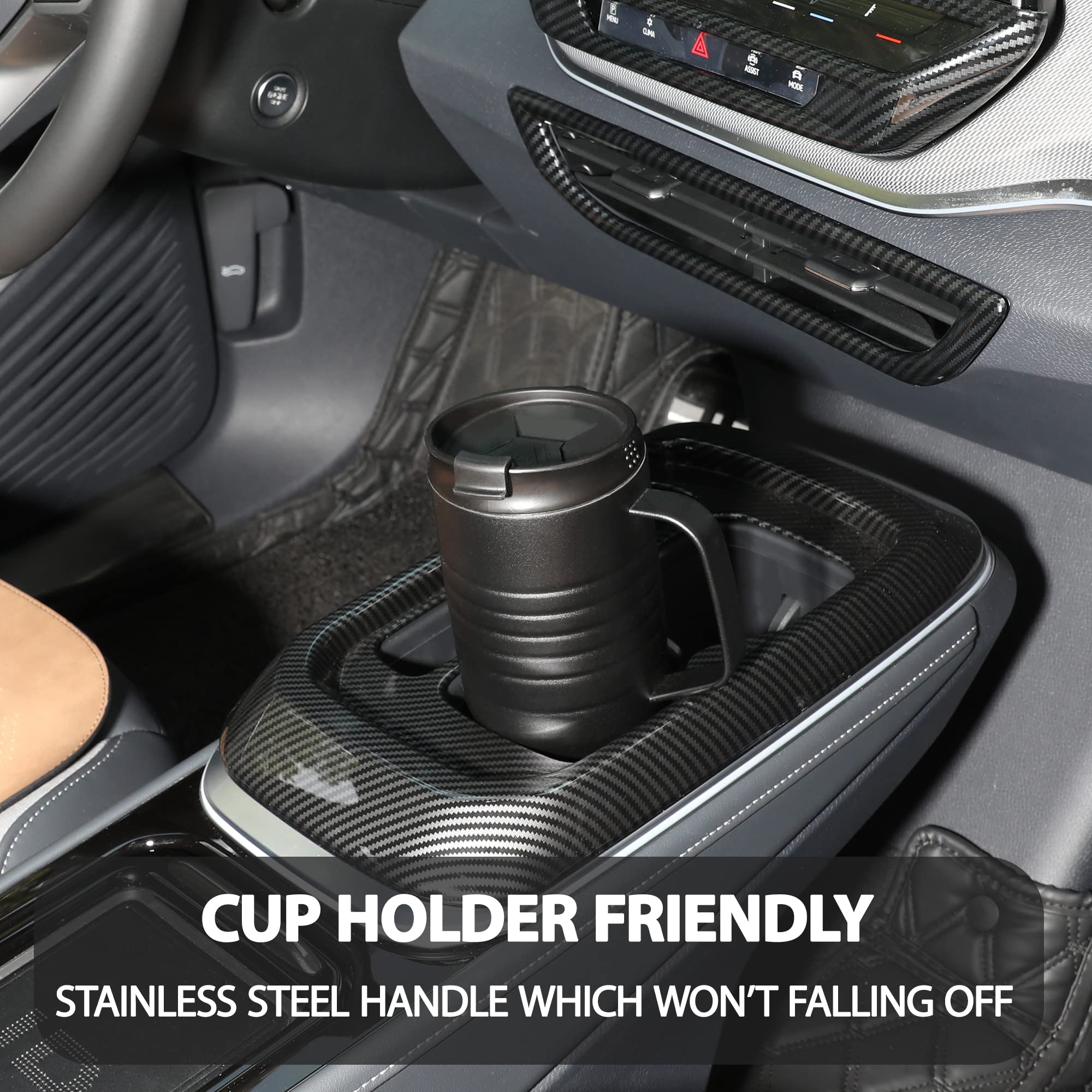 HAUSHOF 24oz travel mug threaded lid demonstrates easy opening and leak protection.