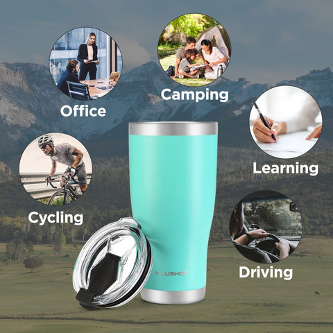 HAUSHOF 30oz tumbler-color-options showcases six vibrant color choices.