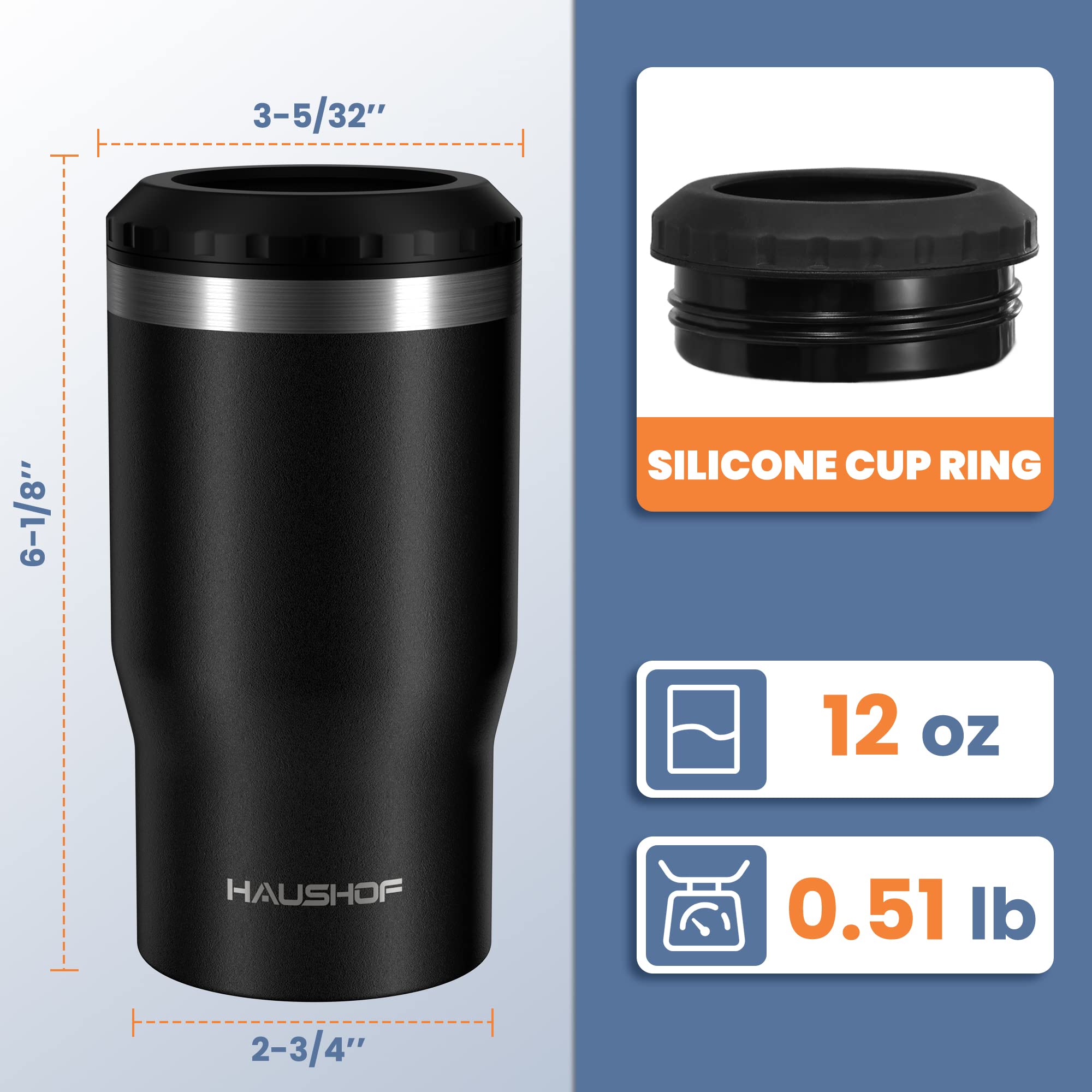 HAUSHOF double-wall vacuum insulation keeps beverages cold or warm for hours.