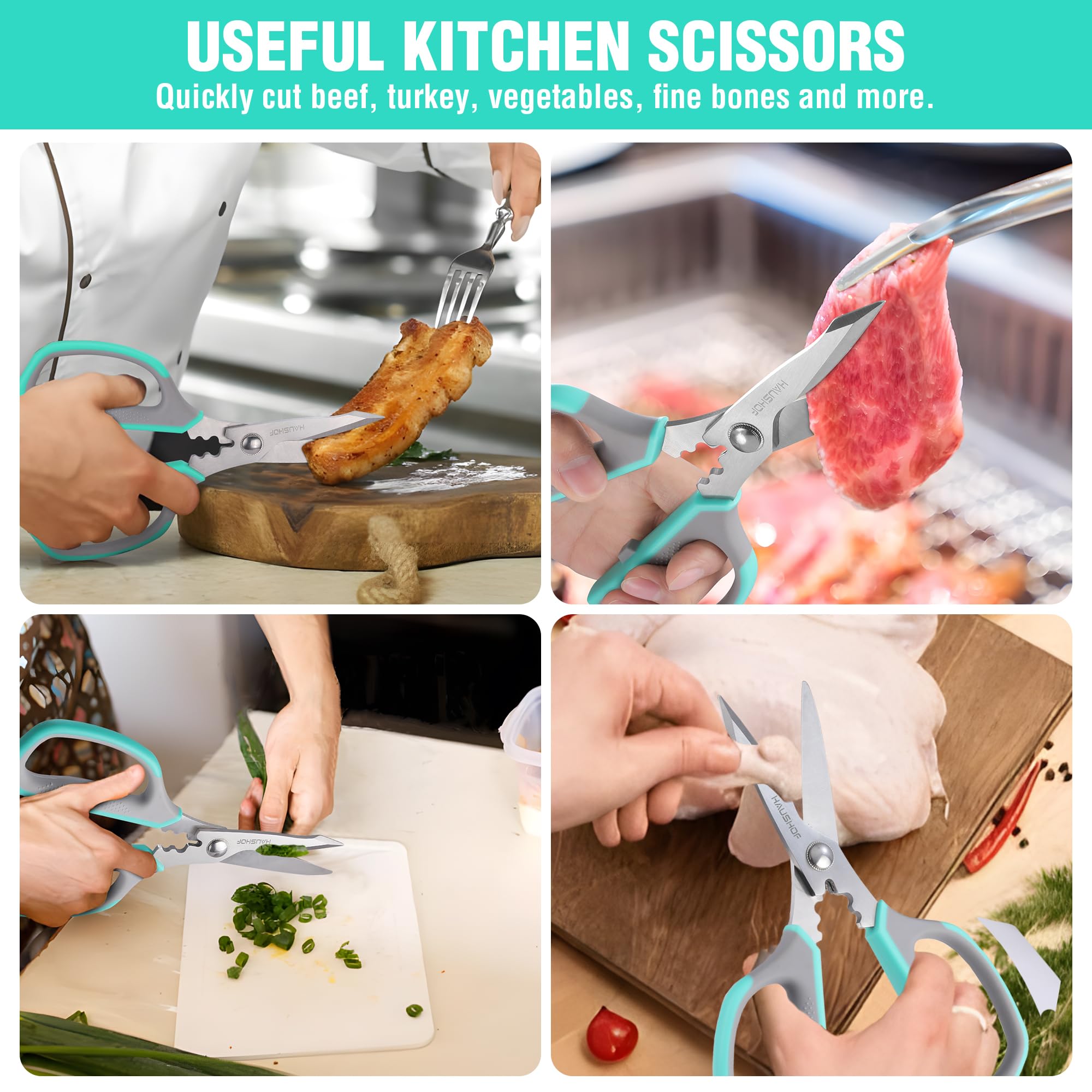 HAUSHOF 3.3mm thick blades deliver sturdy daily performance for kitchen tasks.