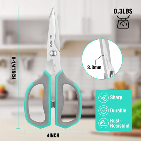 HAUSHOF kitchen scissors are durable for professional or home kitchens.