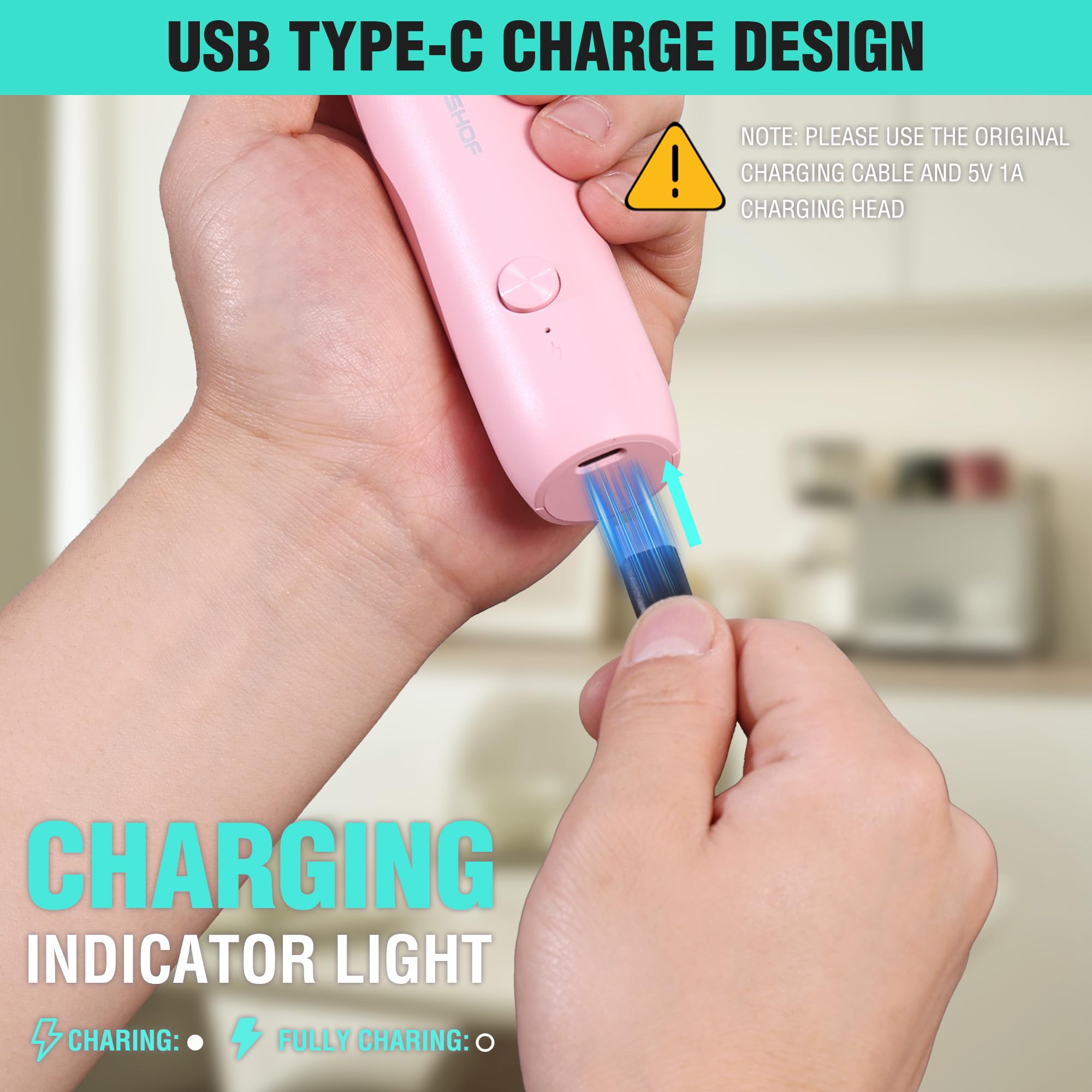 HAUSHOF pink frother in cup creating rich latte foam