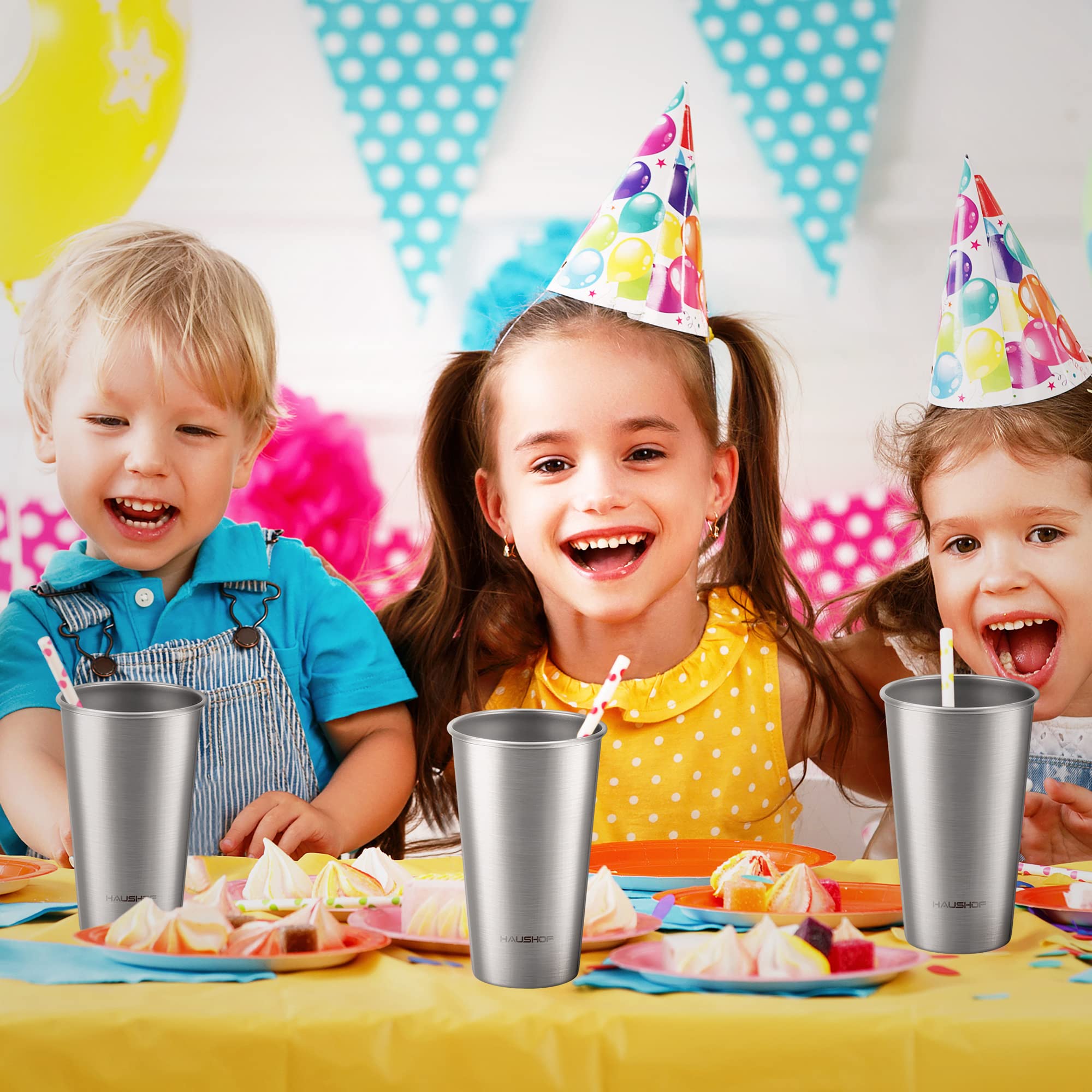 HAUSHOF Pint Cup stackable set, compact storage for parties and travel.