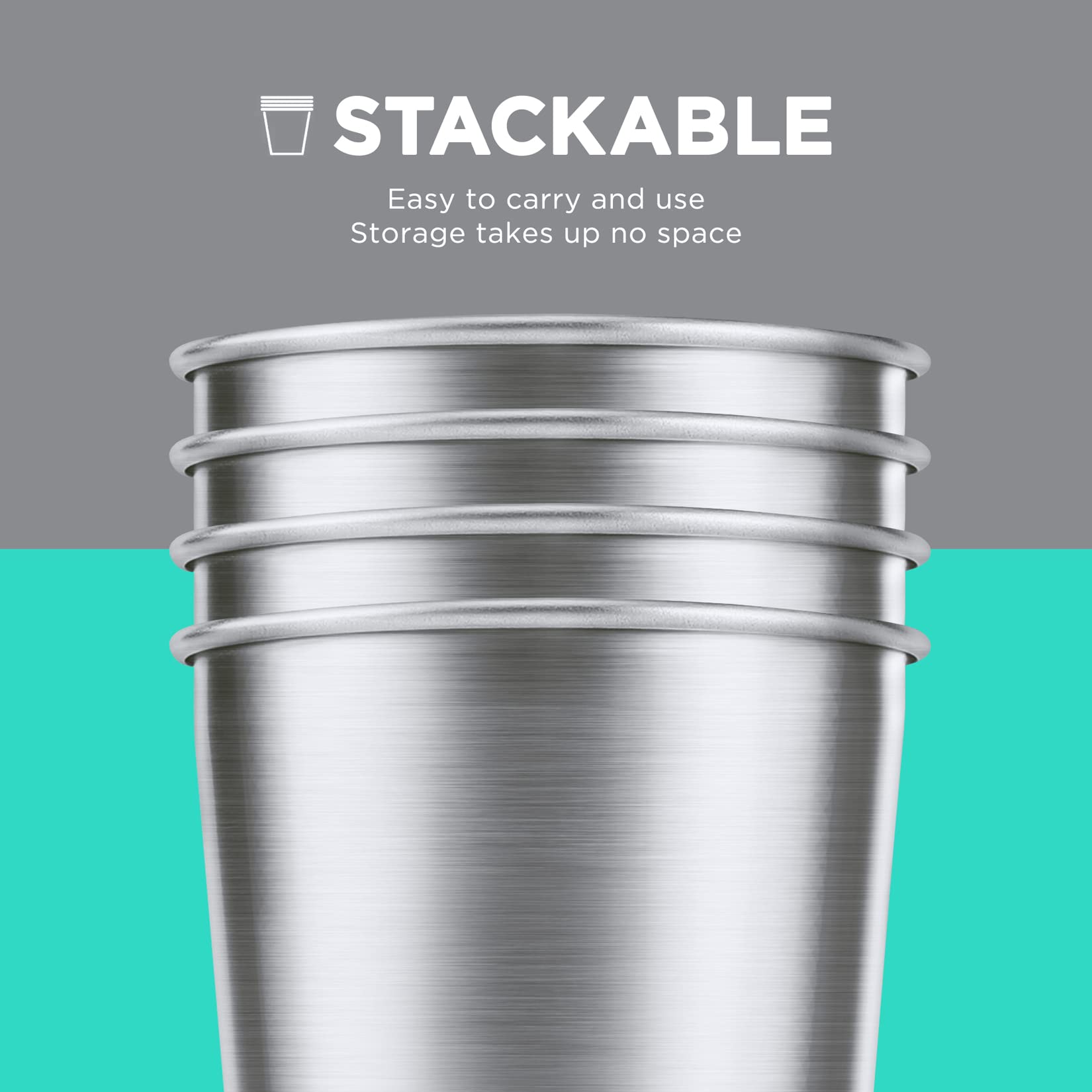 HAUSHOF Pint Cup in backpack, lightweight travel-friendly design.