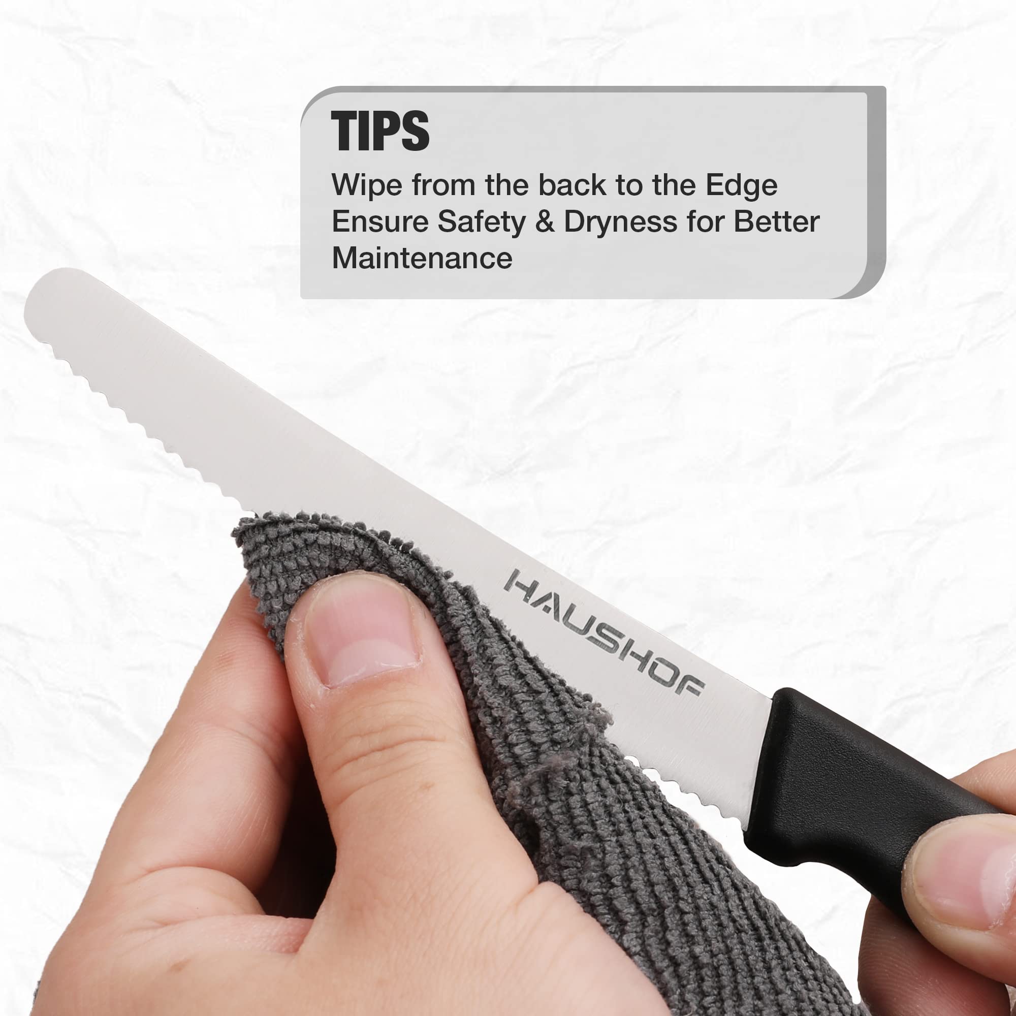 HAUSHOF stainless steel blade durability for long lasting kitchen performance.