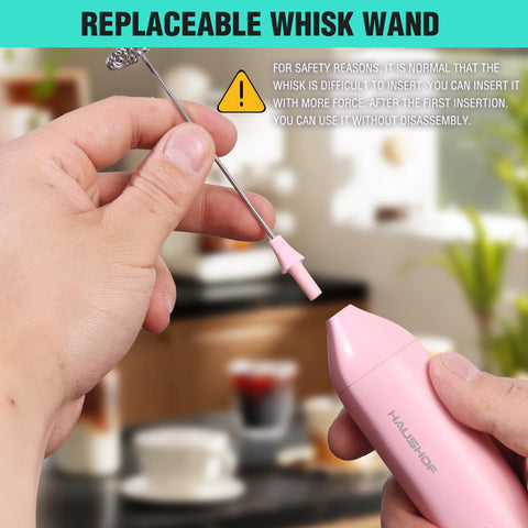 HAUSHOF stainless steel whisk head for durable frothing