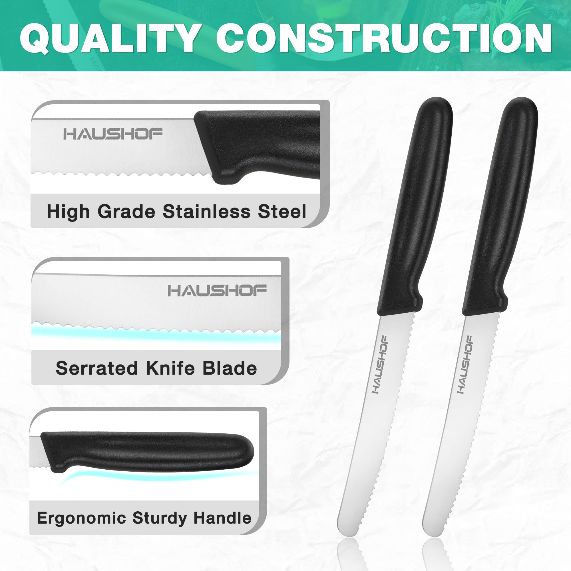 Elegant HAUSHOF knives on dining table for everyday family meals.