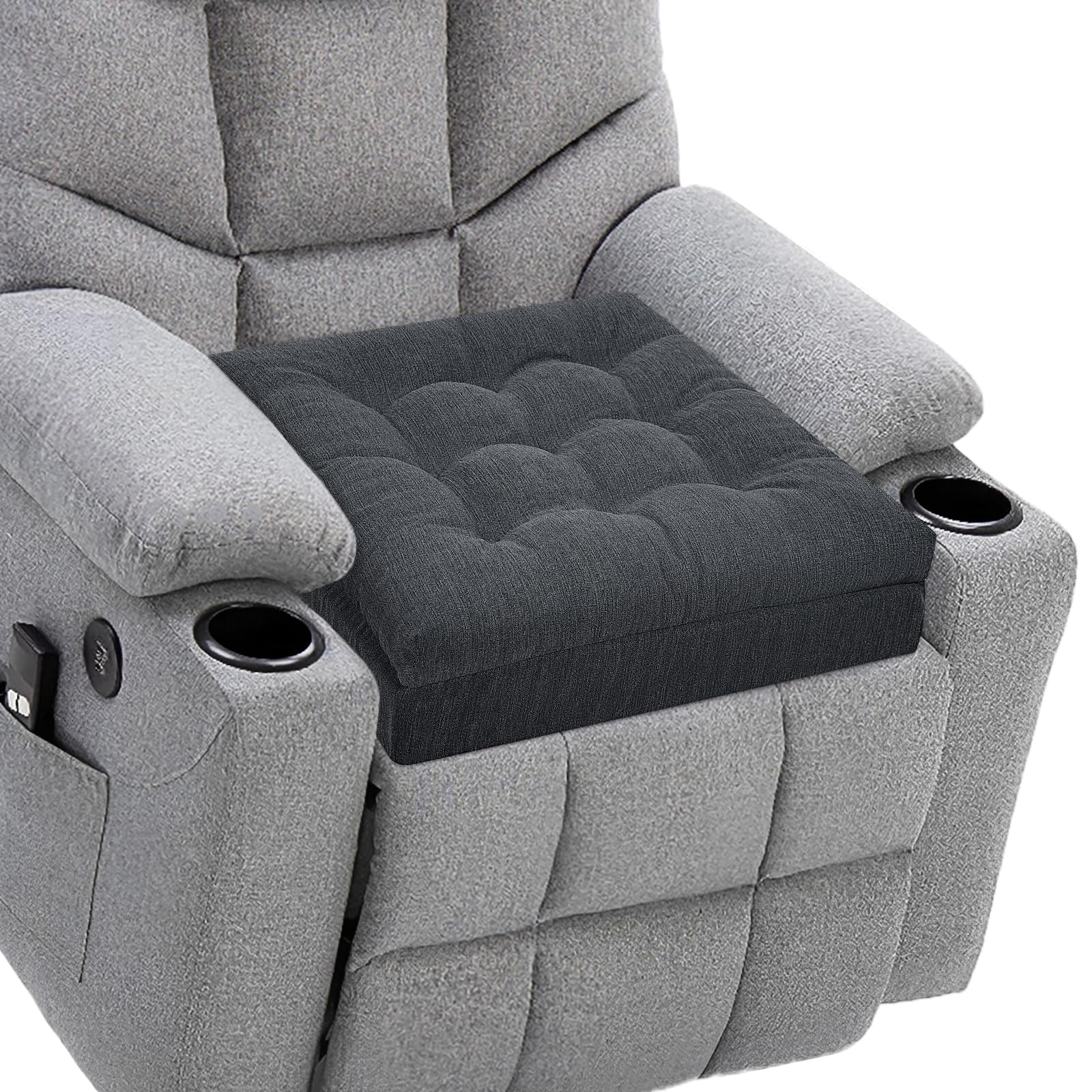 HAVARGO recliner cushion elderly-boost top view showing height increase for easier standing.