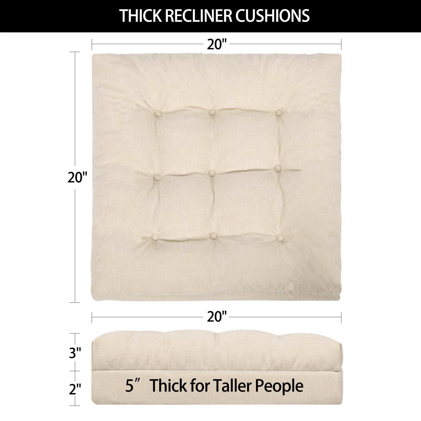 HAVARGO recliner cushions top-angle; soft dual-layer comfort on display.