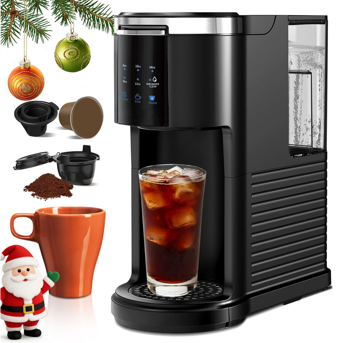 Havato 2-in-1 coffee maker front view showing compact design and control panel.