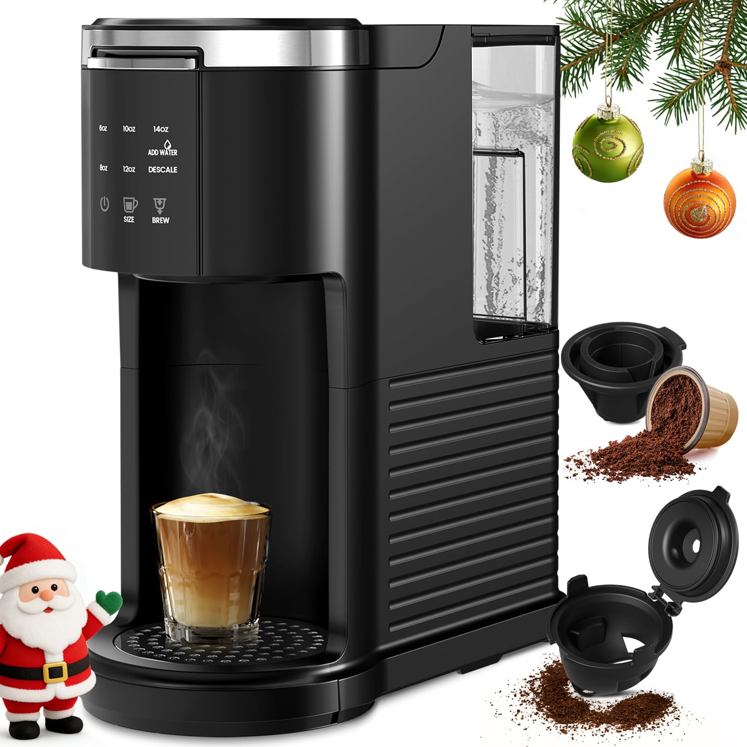 Havato 2-in-1 coffee maker with pods and grounds for flexible brewing.