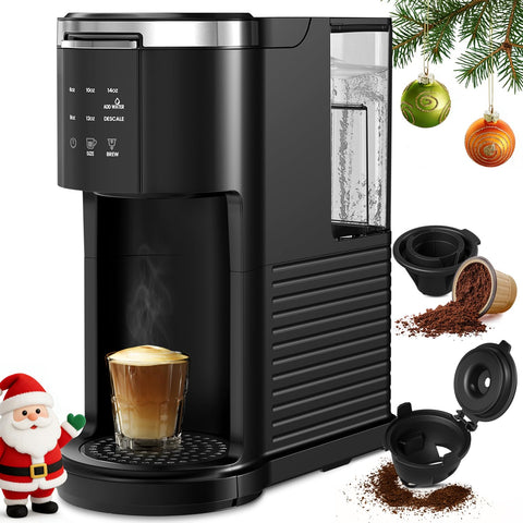 Havato 2-in-1 coffee maker with pods and grounds for flexible brewing.