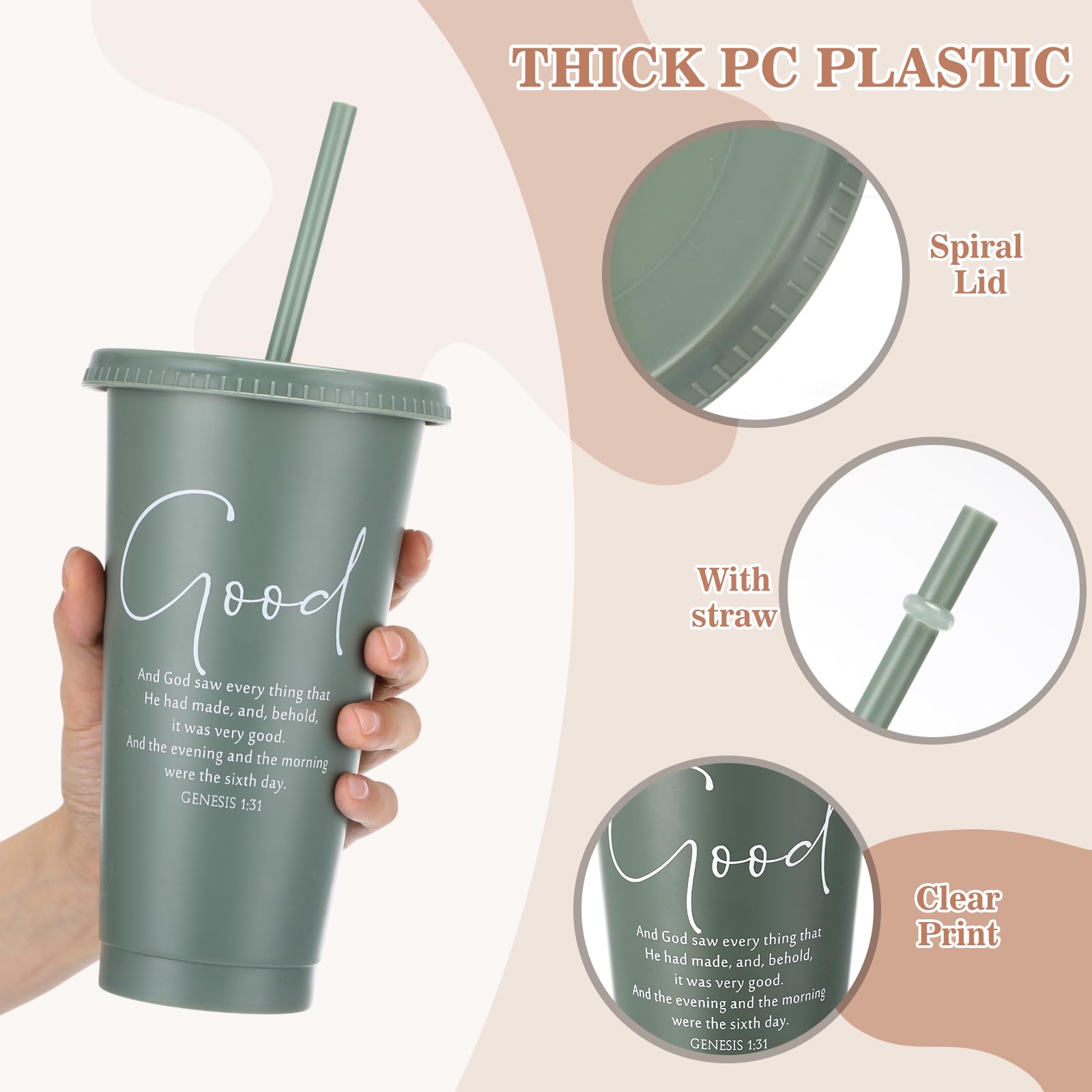 Havawish Bible verse tumbler purple with lid and straw, great for Sunday school