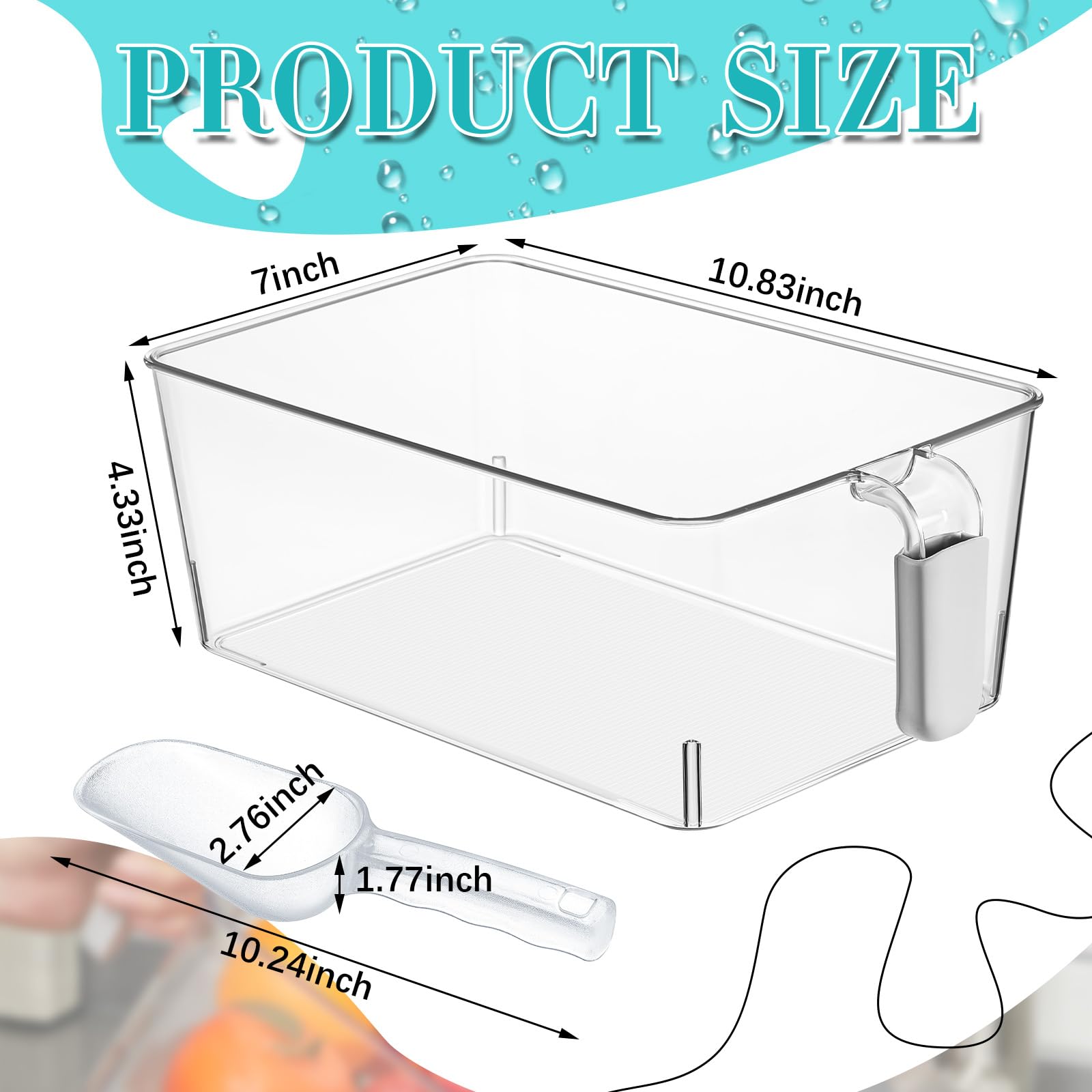 Havawish ice bin scoop set with ergonomic handles for fast serving.