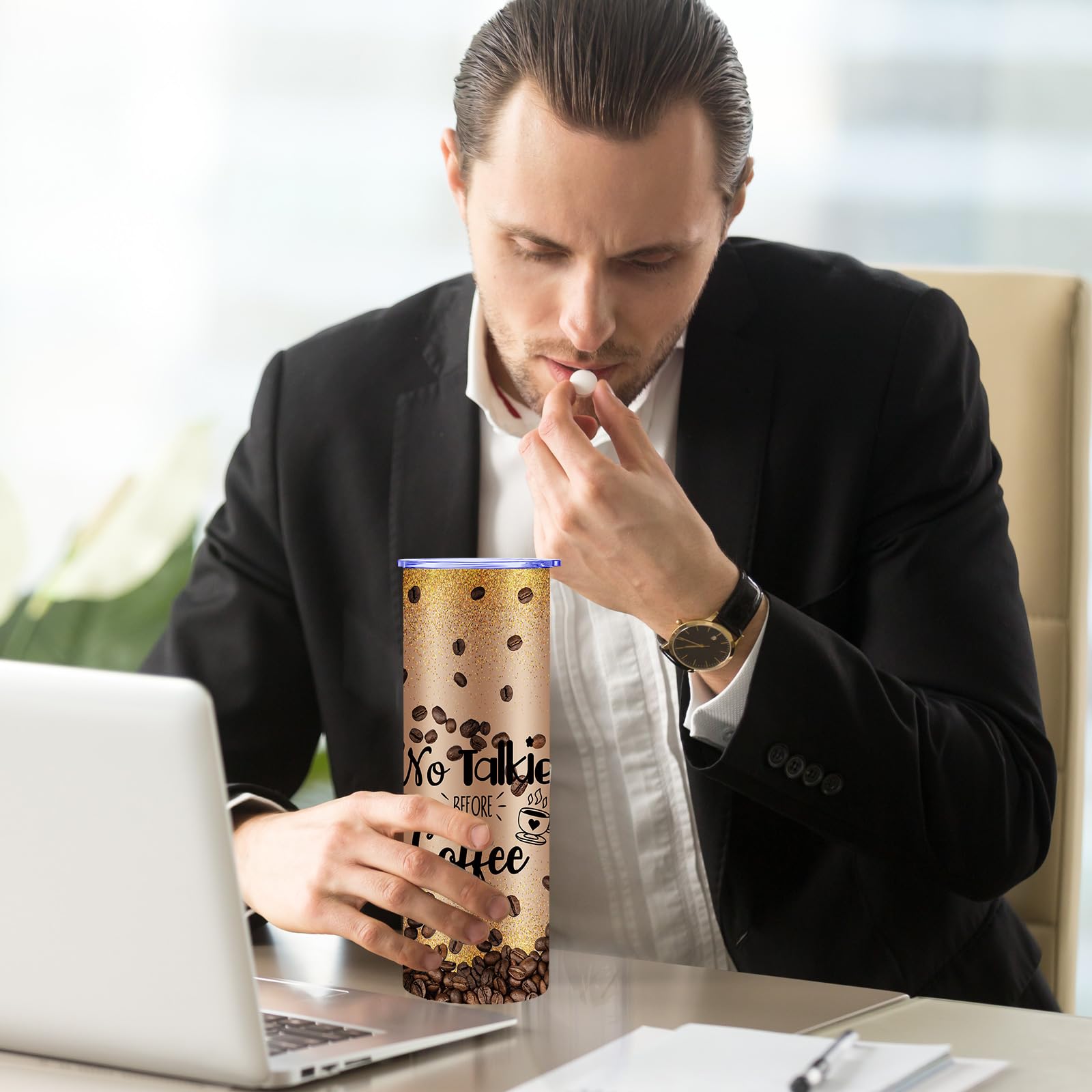 Havawish retro brown color tumbler complements cozy coffee moments