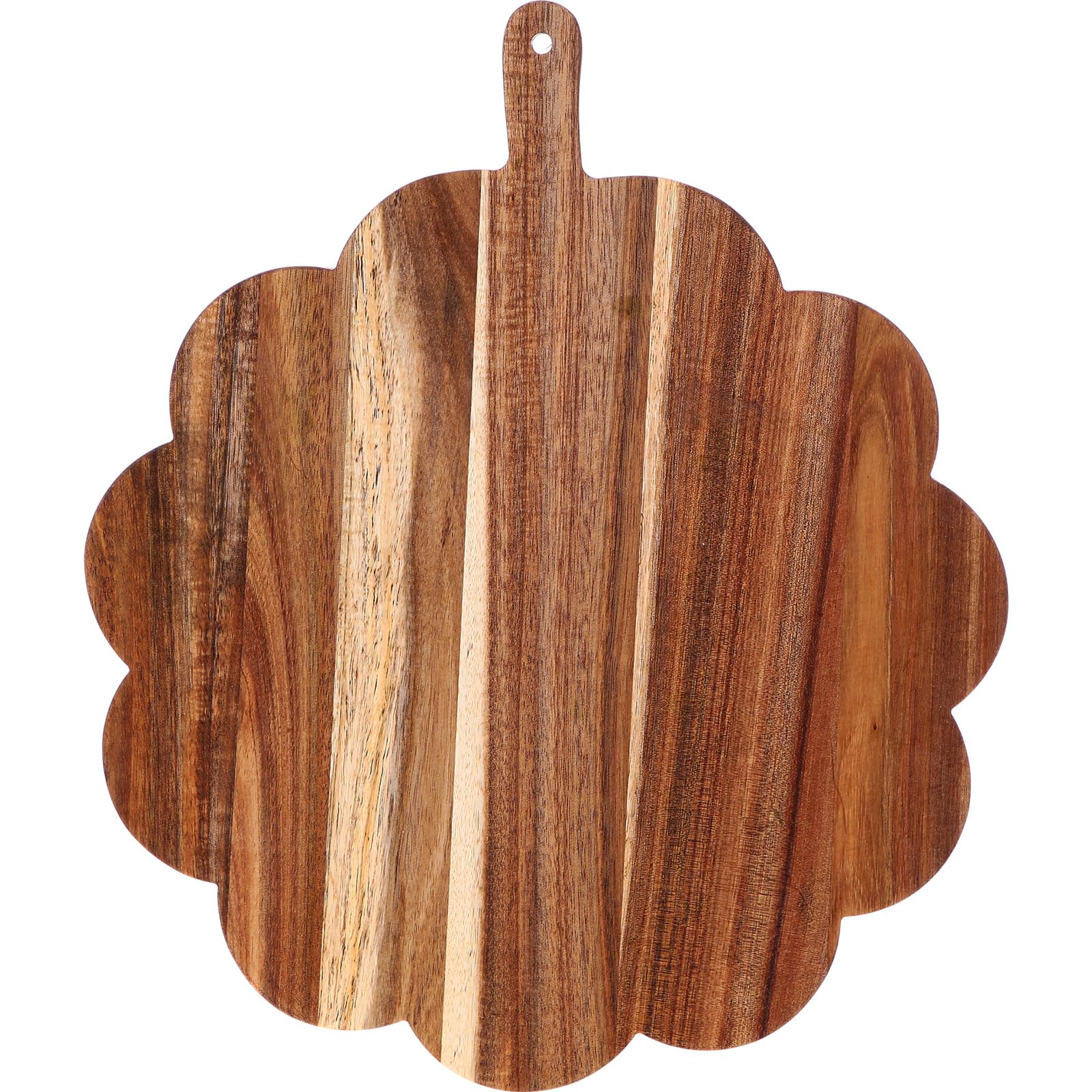 Havawish scalloped acacia board top view showing natural grain for serving