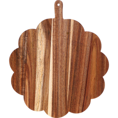 Havawish scalloped acacia board top view showing natural grain for serving