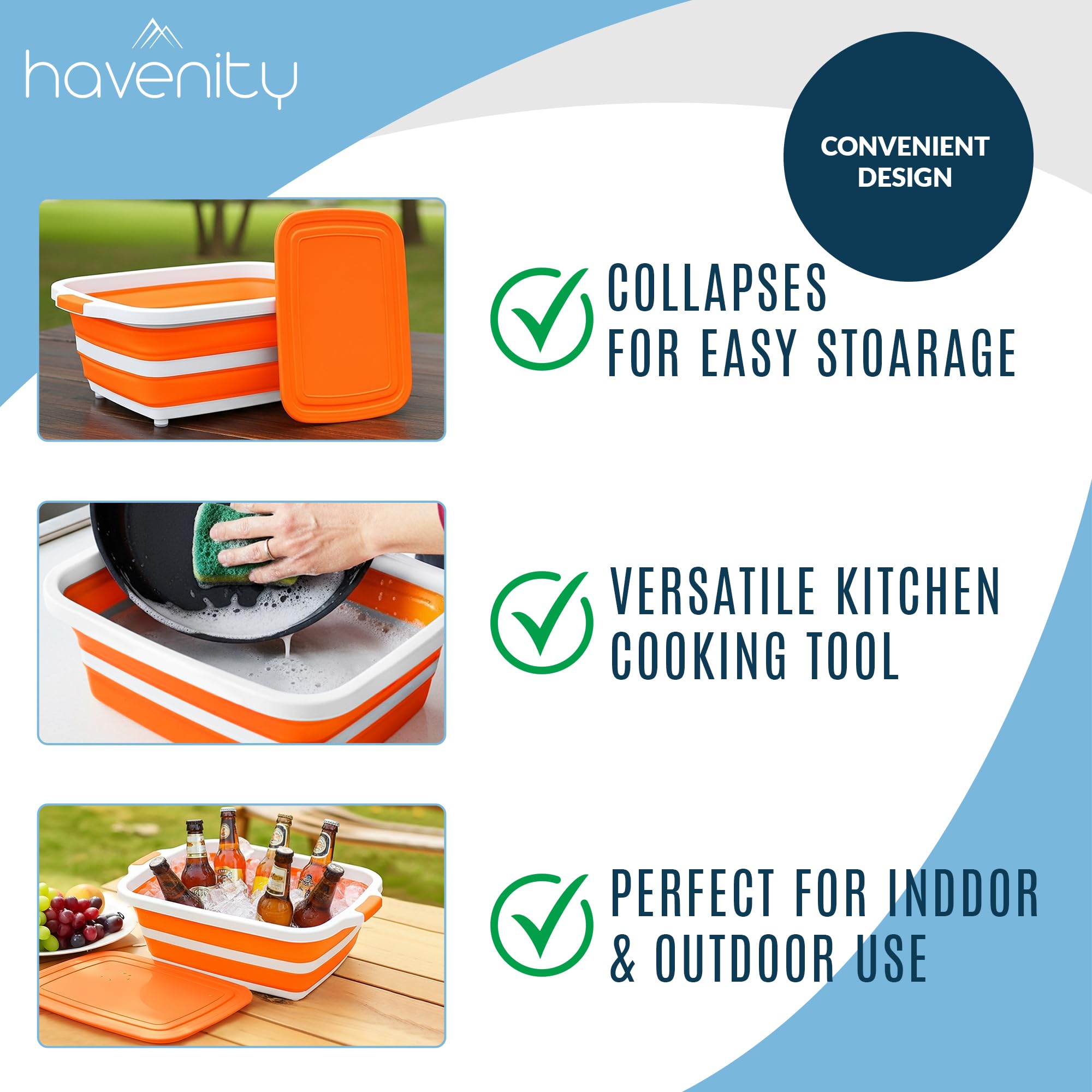 Havenity BBQ Prep Tub doubles as a camping sink for dishes.