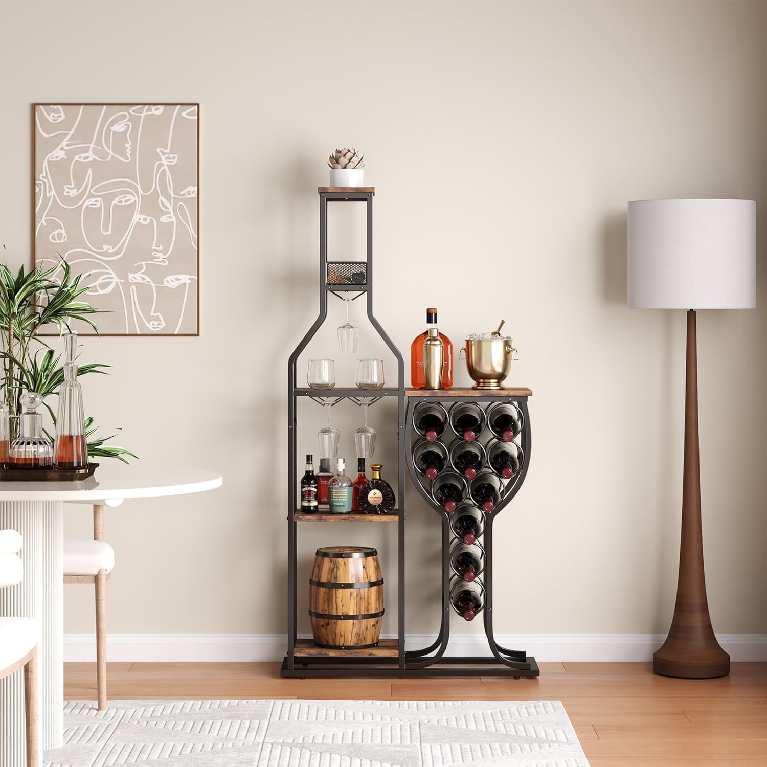 HavenlyYouth liquor cabinet anti-topple device enhances stability on uneven floors.