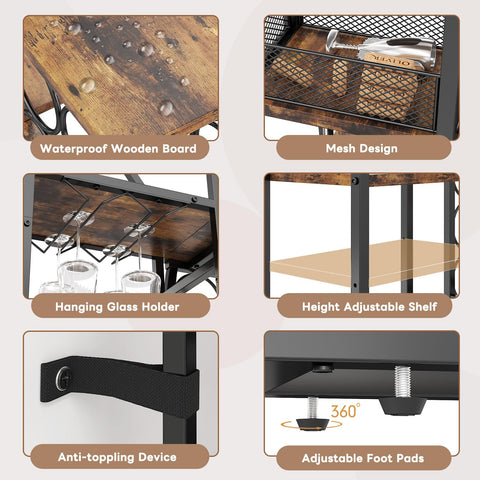 HavenlyYouth liquor cabinet metal frame ensures sturdy support for bottles and glassware.