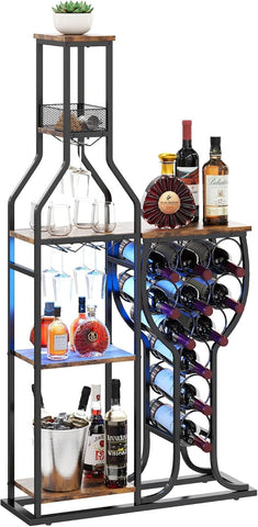 HavenlyYouth liquor cabinet RGB lighting adds ambiance with customizable colors for mood.