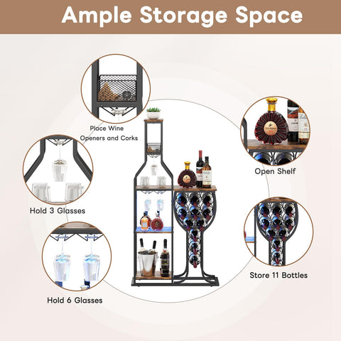 HavenlyYouth liquor cabinet waterproof wooden shelves prevent warping and support long-term use.