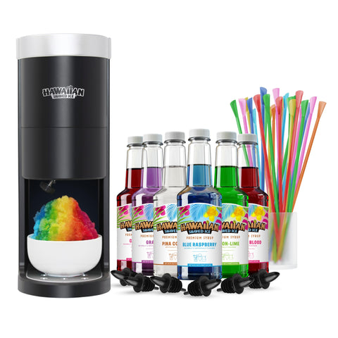 Hawaiian Shaved Ice HomePro machine front view ready for quick snow cones