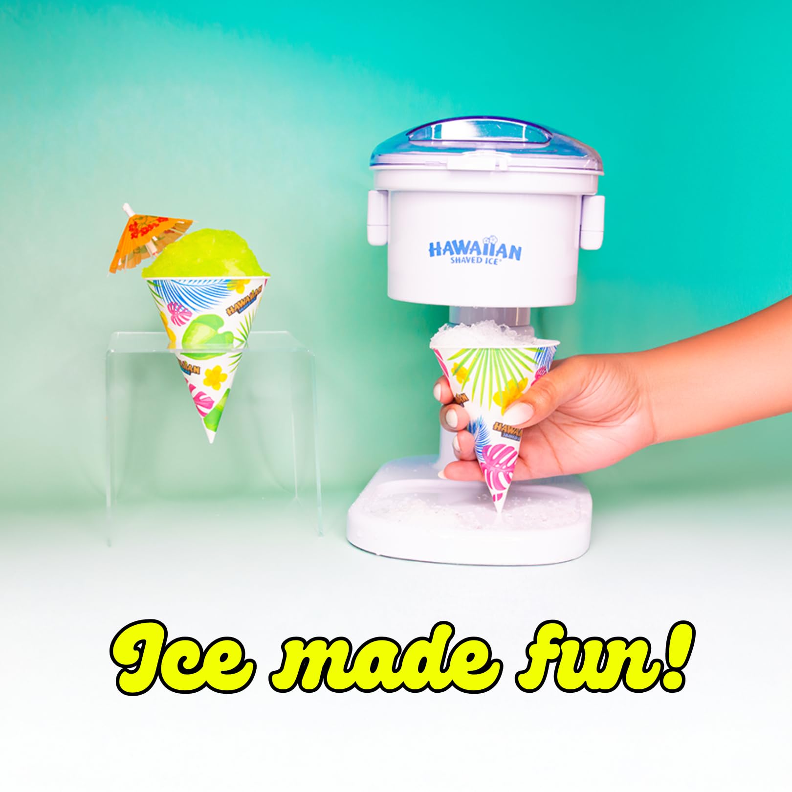 Hawaiian Shaved Ice S700 side view compact design for quick home parties