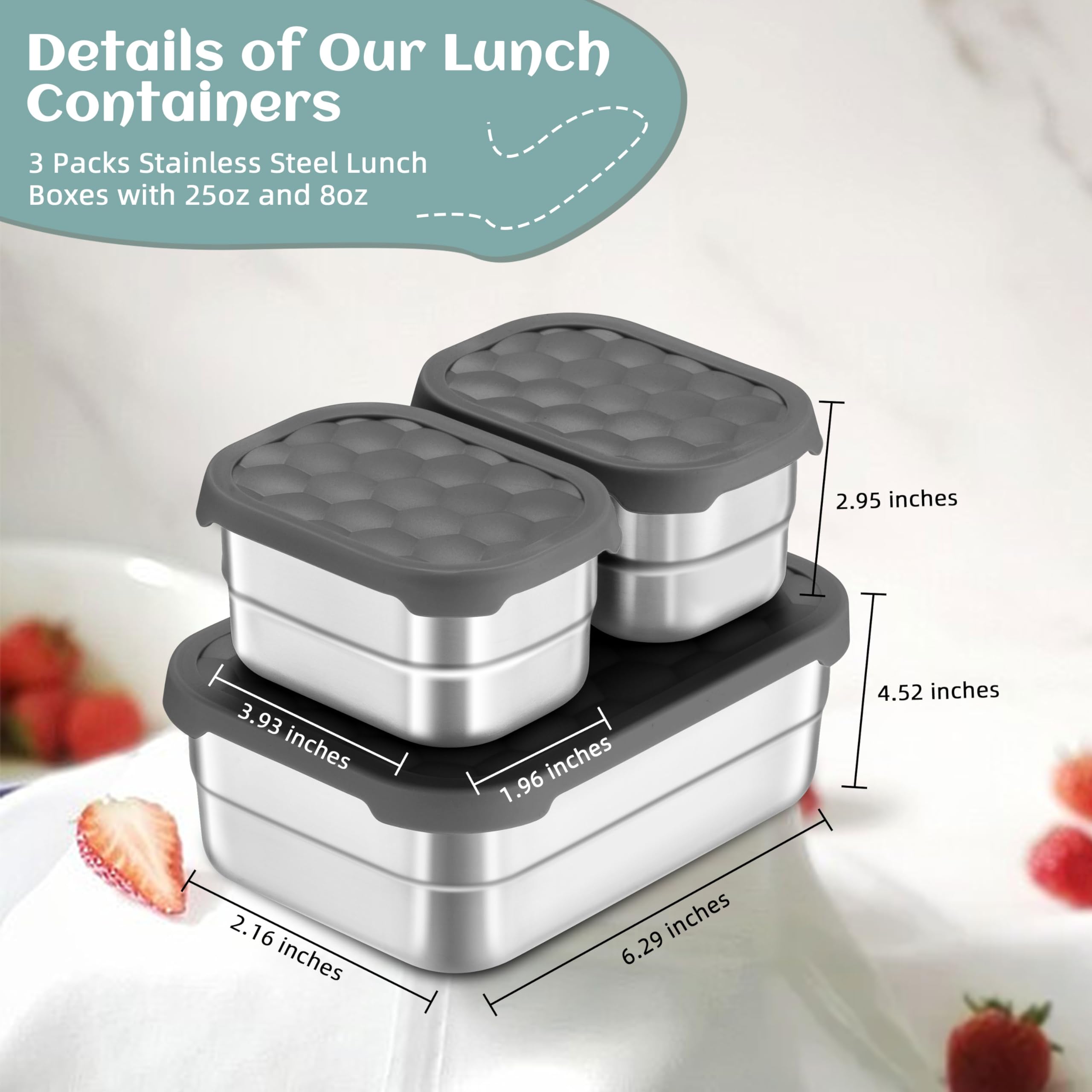 HaWare 25oz large lunch box container for main dishes and sides.