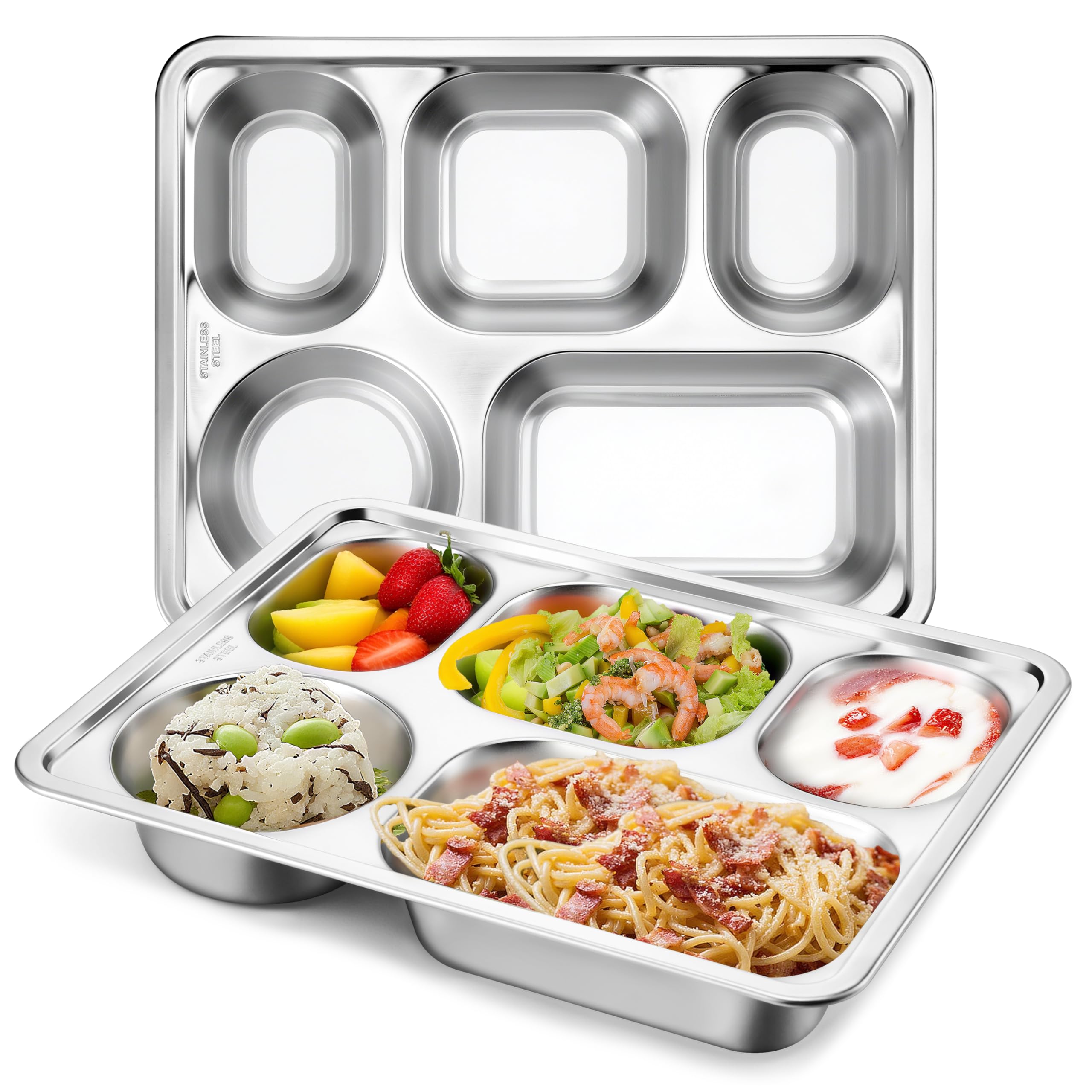 HaWare 2-pack divided plate top view shows five sections for balanced meals.