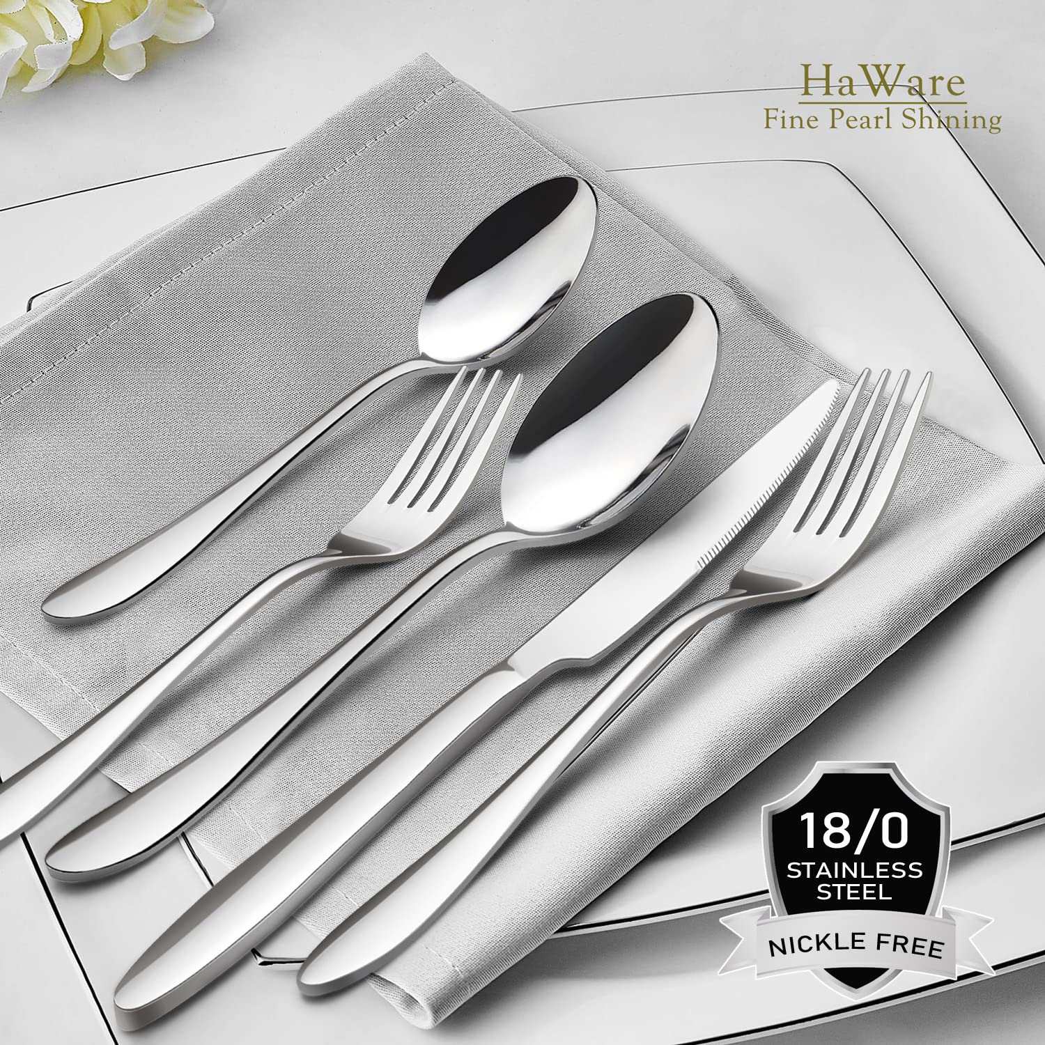 HaWare dishwasher-safe silverware simplifies cleanup after meals.