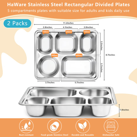 HaWare five-compartment plate close-up prevents flavor mixing between dishes.