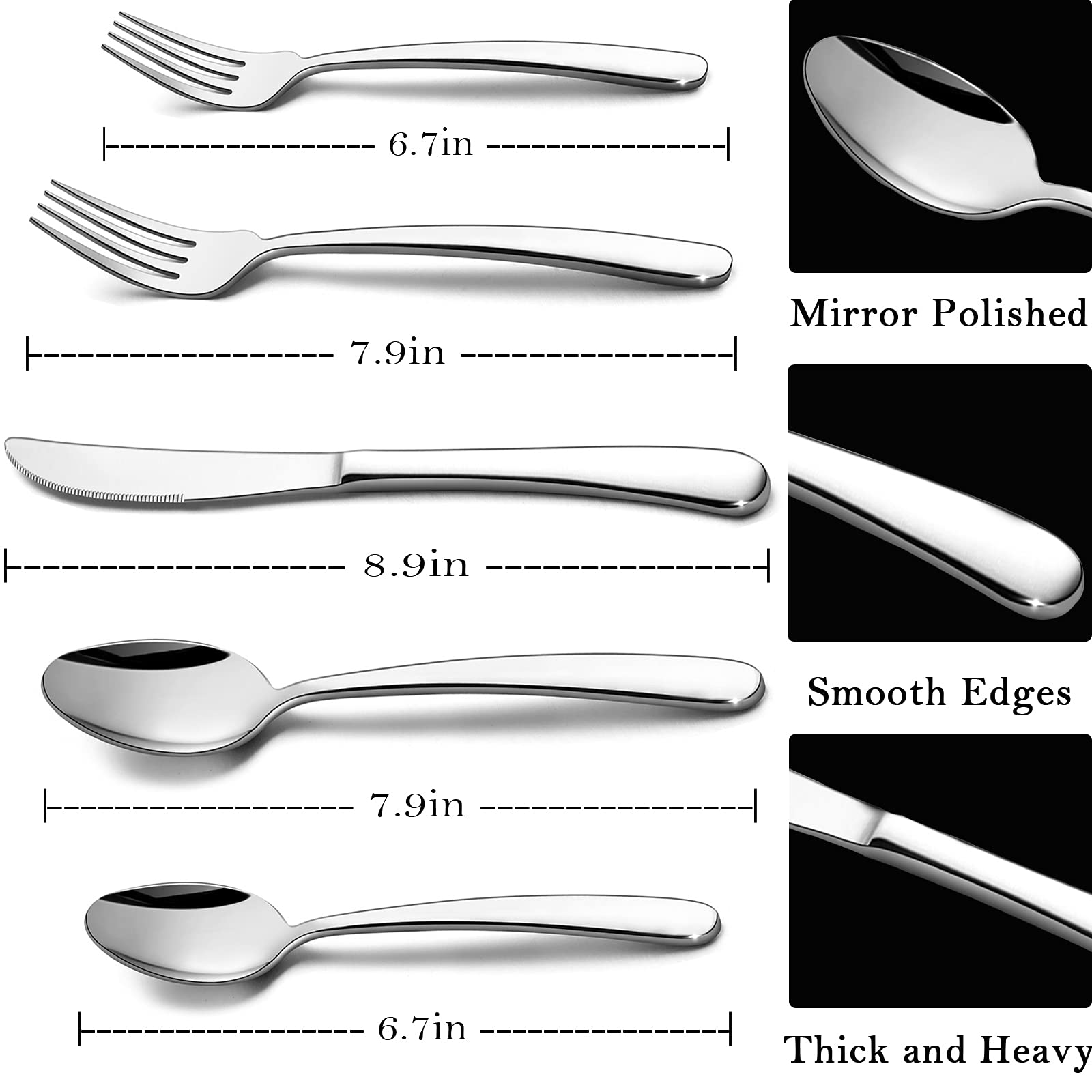 HaWare dinner forks for 12 with sturdy handles for comfortable dining.