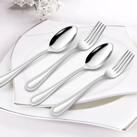 Close-up of HaWare flatware with mirror-polished finish for easy cleaning and shine.