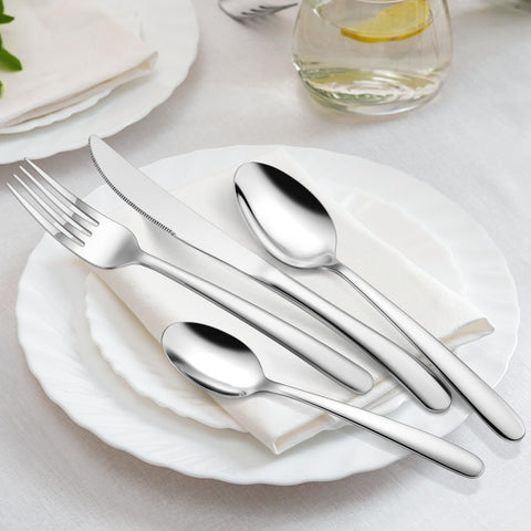 HaWare silverware set, dishwasher-safe finish retains shine after washing