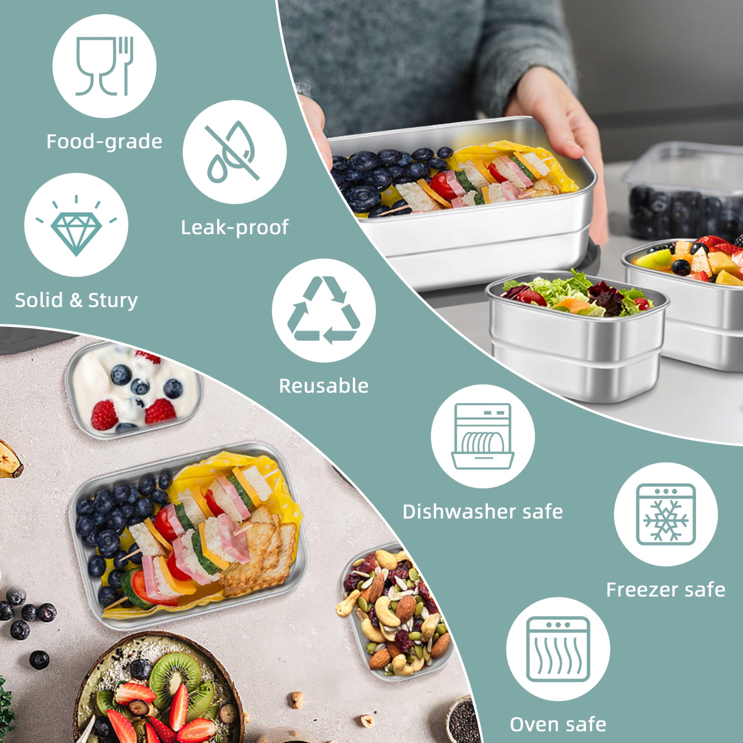 HaWare leak proof lids in use keep snacks secure during travel.