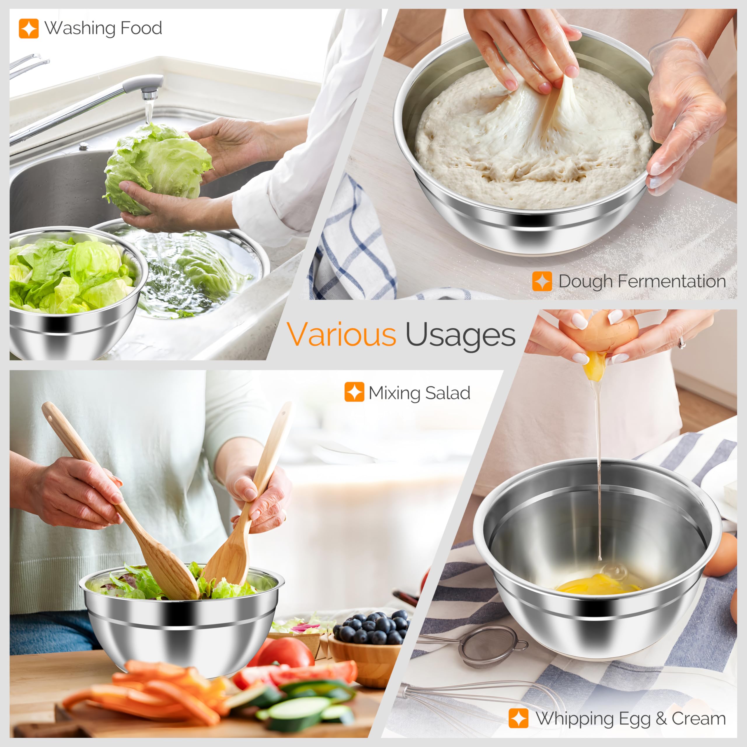 HaWare mirror-polished interior resists stains and cleans easily.