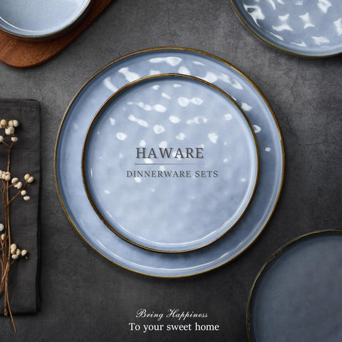 HaWare reactive blue finish enhances table presentation for family dinners.