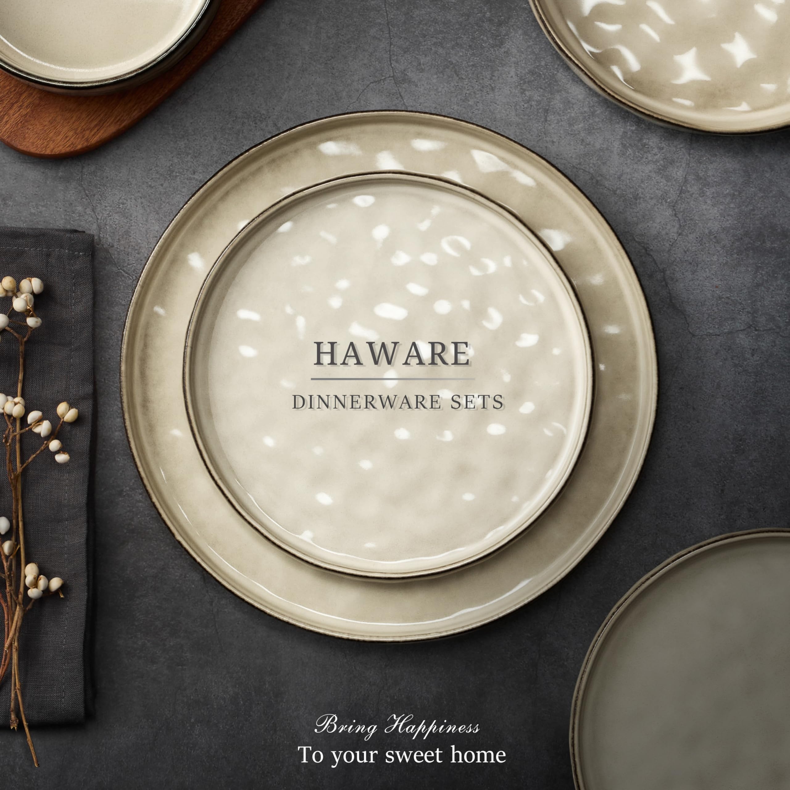 HaWare Saturn Khaki table set elevates meals, suitable for home or cafe.
