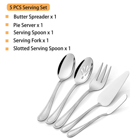 HaWare 8.7-inch serving spoon with pearled edge for stylish dining