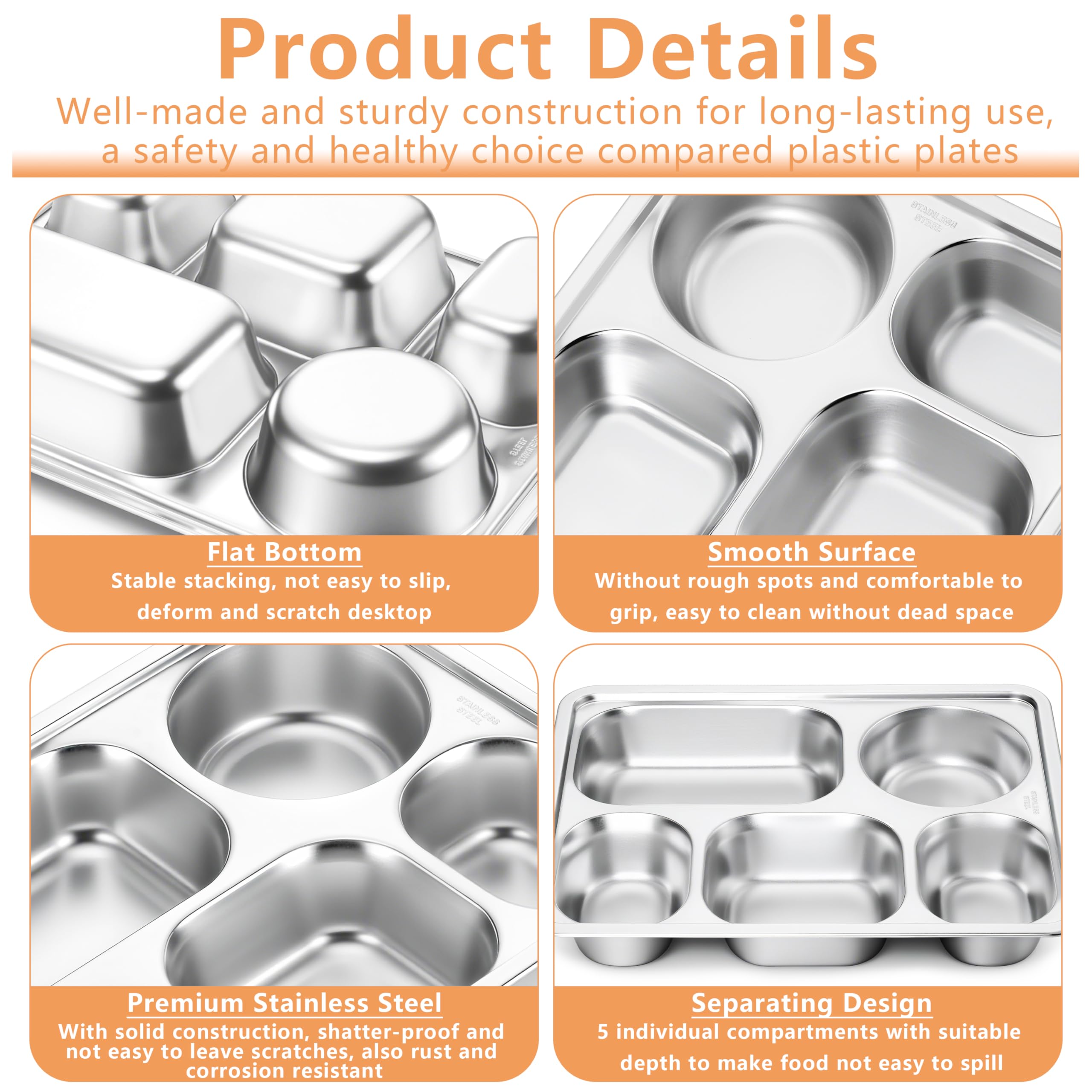 HaWare stainless steel divided plate highlights durability and rust resistance.