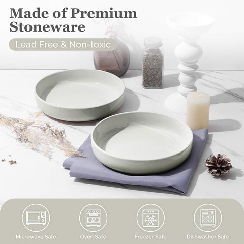 HaWare wide shallow design enhances tossing salads and even heating.