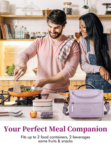 Hawave large-capacity lunch bag fits containers, drinks, and fruit.